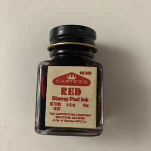 Vintage Carters Black Stamp Pad Ink .5 Fluid Oz